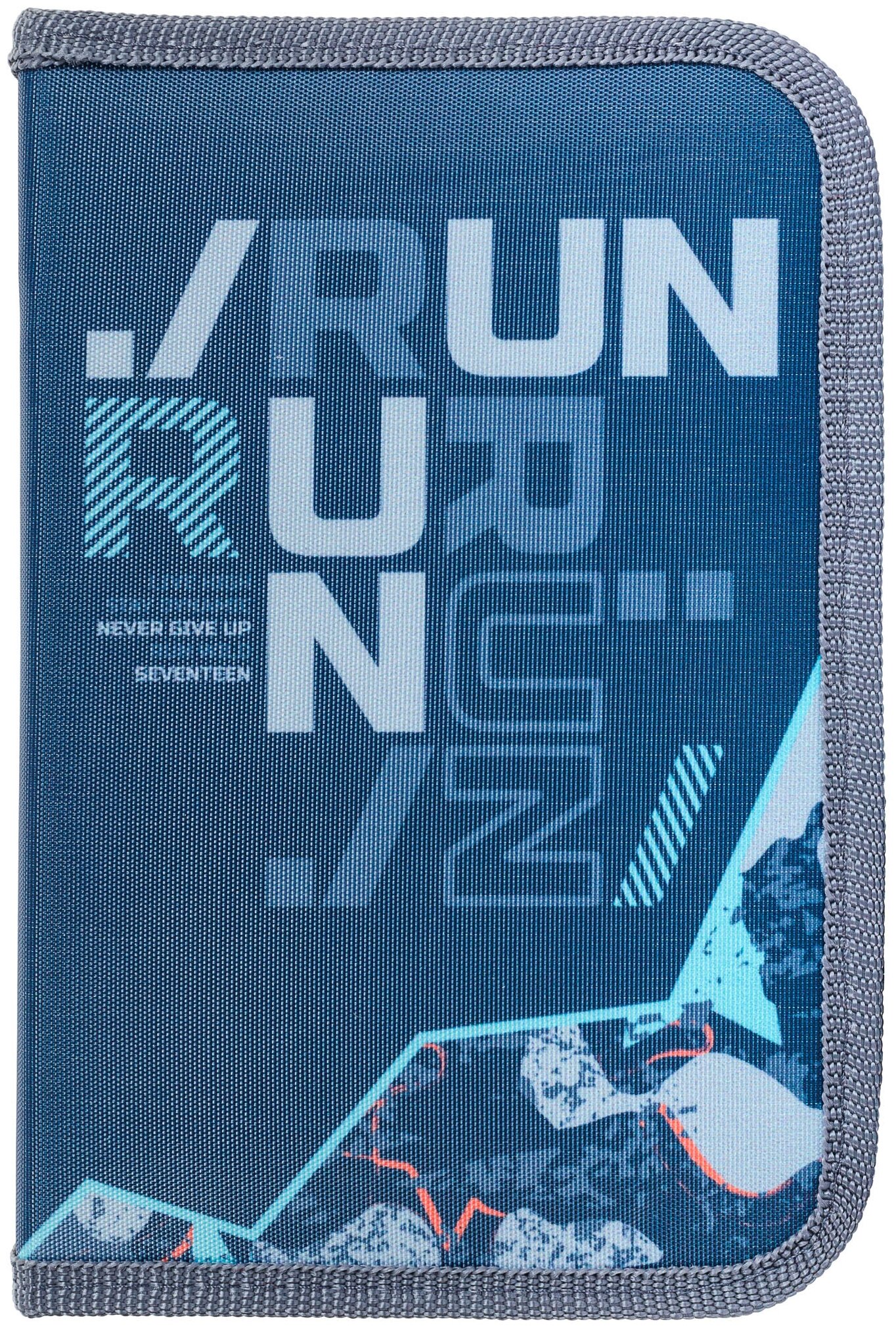 Пенал-книжка Seventeen Run Run одно отд. на молнии 21х14х4