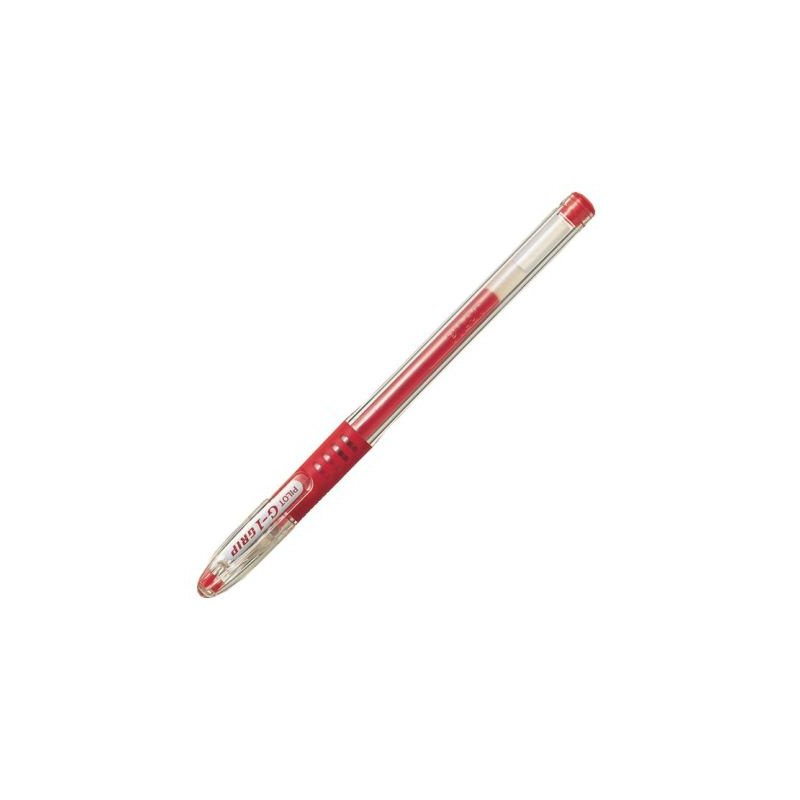 Ручка гелевая красная PILOT 0,5мм G-1 Grip резин.упор
