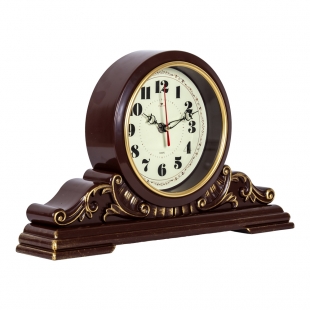4225-003 Часы настольные 43х25 см, корпус коричневый с золотом "Классика"