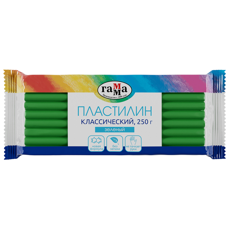 Пластилин ГАММА Классический 250г зеленый