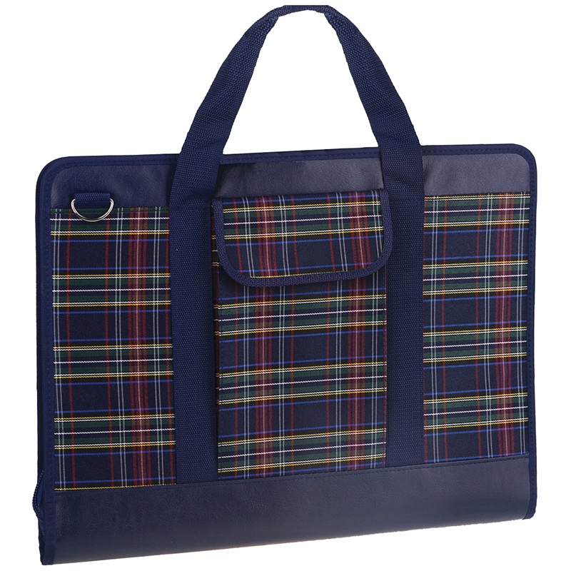 Папка для чертежей и рисунков А3 молния ARTSPACE с карманами ткань синяя