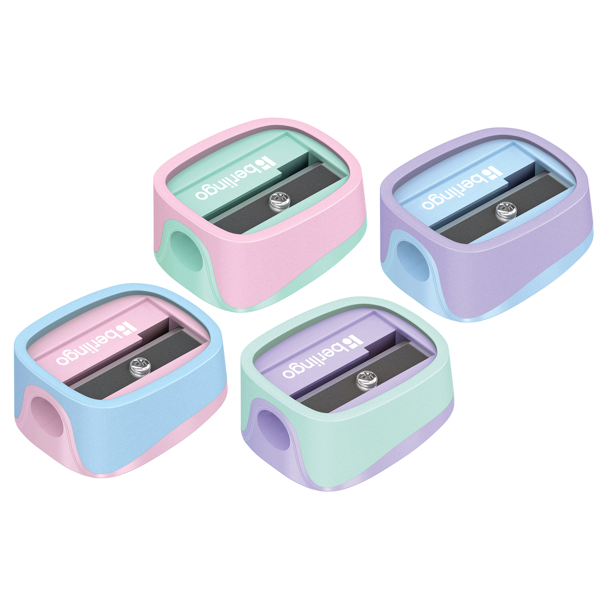 Точилка пластик Berlingo "Haze", 1 отверстие, ассорти, туба