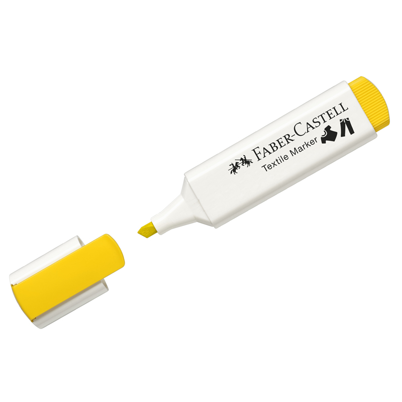 Маркер перманентный для ткани Faber-Castell "Textile", желтый, 1-5мм
