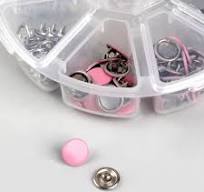 Набор кнопок рубашечных в контейнере, закрытые, d = 9,5 мм, 50 шт, цвет розовый