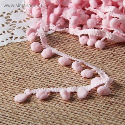Тесьма декоративная шарики 30мм розовый 1м/8
