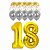 Шары воздушные НАБОР ДЛЯ ДЕКОРА "18 лет", 17 шаров, золото/серебро, BRAUBERG, 