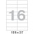 Самоклеящиеся этикетки А4 16 этикеток на листе (105*37) QUICK Labels 1л