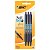 Ручки шариковые автоматические с грипом BIC "Soft Feel Fine", НАБОР 3 шт., линия письма 0,8 мм, блис